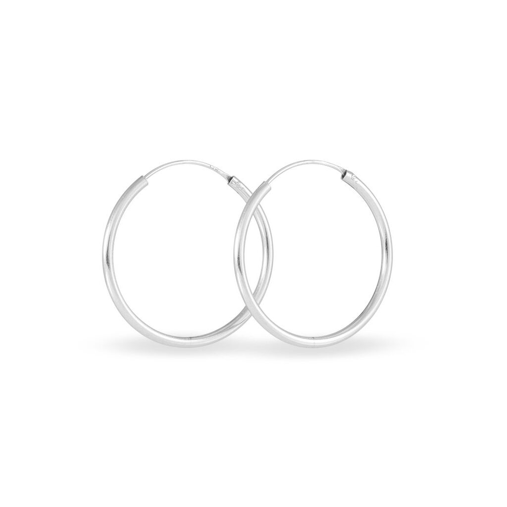 Créoles Argent Blanc Olympia - Boucles d'oreilles créoles Femme | Histoire d’Or
