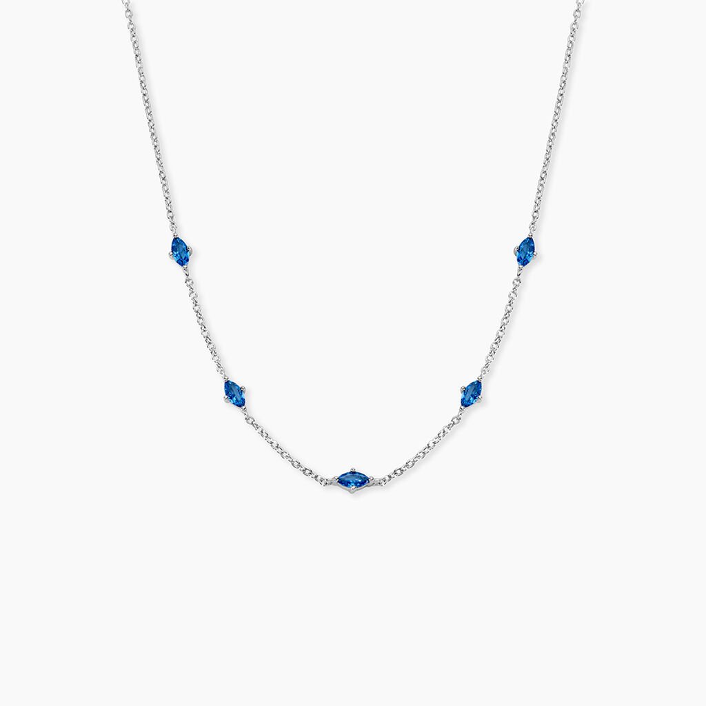 Collier Borya Argent Blanc Oxyde De Zirconium - Colliers fantaisie Femme | Histoire d&rsquo;Or