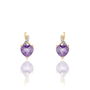 Boucles D'oreilles Or Jaune Clothilde Amethystes Oxydes