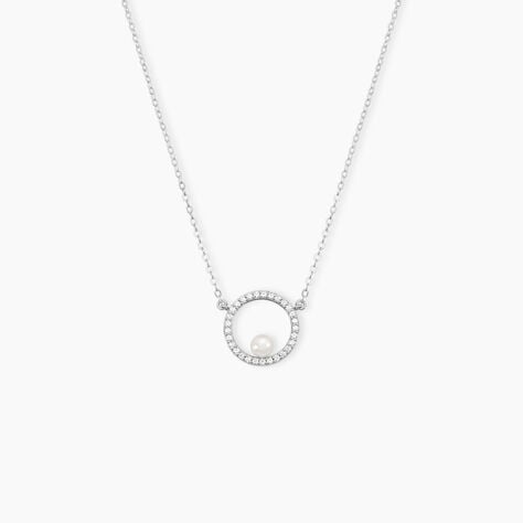 Collier Marthe Argent Blanc Perle De Culture Et Oxyde De Zirconium - Colliers fantaisie Femme | Histoire d&rsquo;Or