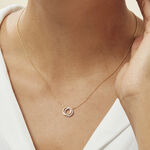 ABSOLU Damen Collier Gold Bicolor 375 (9 Karat) Diamant Wei&szlig; 0,07 ct Kreis - Colliers Femme | Histoire d&rsquo;Or