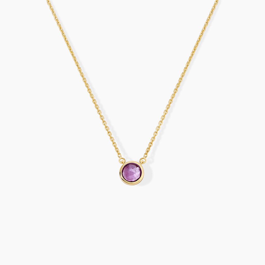 Collier Arenale Argent Dor&eacute; A L'Or 750/1000 Am&eacute;thyste - Colliers Femme | Histoire d&rsquo;Or