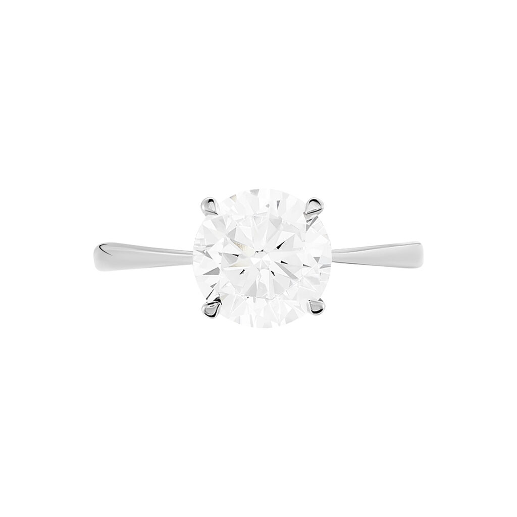 Bague Solitaire Abriel Or Blanc Oxyde De Zirconium - Bagues solitaires Femme | Histoire d’Or