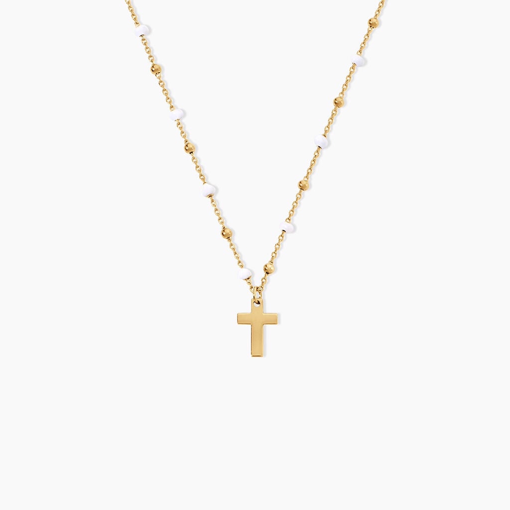 Collier Krystle Argent Dor&eacute; A L'Or 750/1000 - Bijoux sans pierre Femme | Histoire d&rsquo;Or