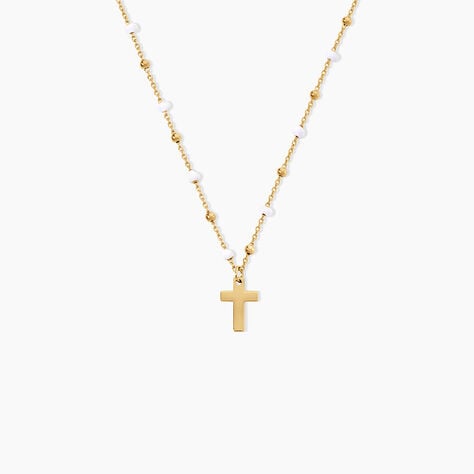 Collier Krystle Argent Dor&eacute; A L'Or 750/1000 - Bijoux sans pierre Femme | Histoire d&rsquo;Or