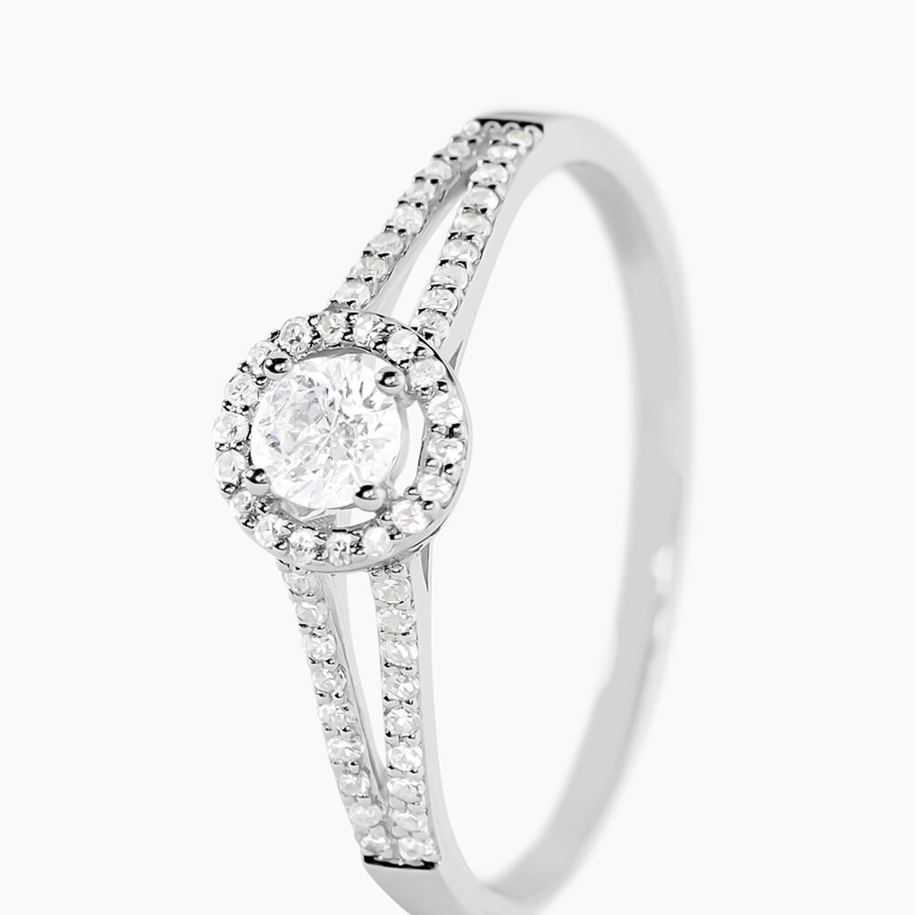Bague Solitaire Karen Or Blanc Diamant - Bagues solitaires Femme | Histoire d&rsquo;Or