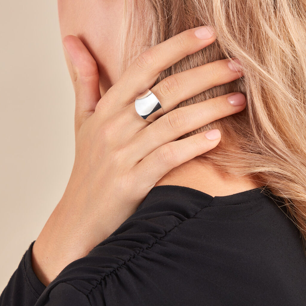 Bague Two Argent Blanc - Bagues fantaisie Famille | Histoire d’Or