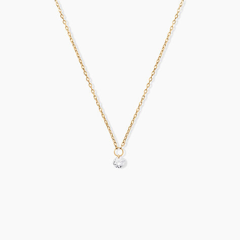Collier Mable Or Jaune Diamant Synth&eacute;tique - Colliers Femme | Histoire d&rsquo;Or