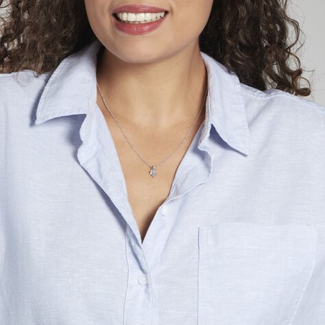 Pendentif Miyah Or Blanc Topaze - Pendentifs Coeur Femme | Histoire d’Or