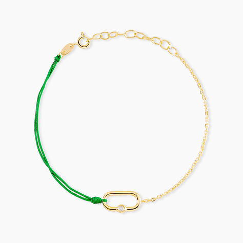 Bracelet Infini Pop Argent Jaune Oxyde De Zirconium - Bracelets cordon Femme | Histoire d&rsquo;Or