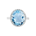 Bague Anna Or Blanc Topaze Et Oxyde De Zirconium - Bagues solitaires Femme | Histoire d&rsquo;Or