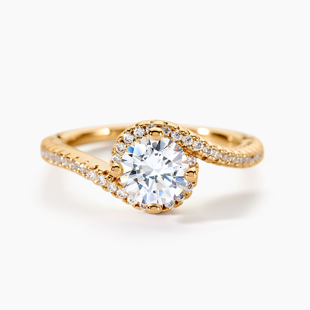 Bague Joisse Plaqu&eacute; Or Oxyde De Zirconium - Bagues solitaires Femme | Histoire d&rsquo;Or