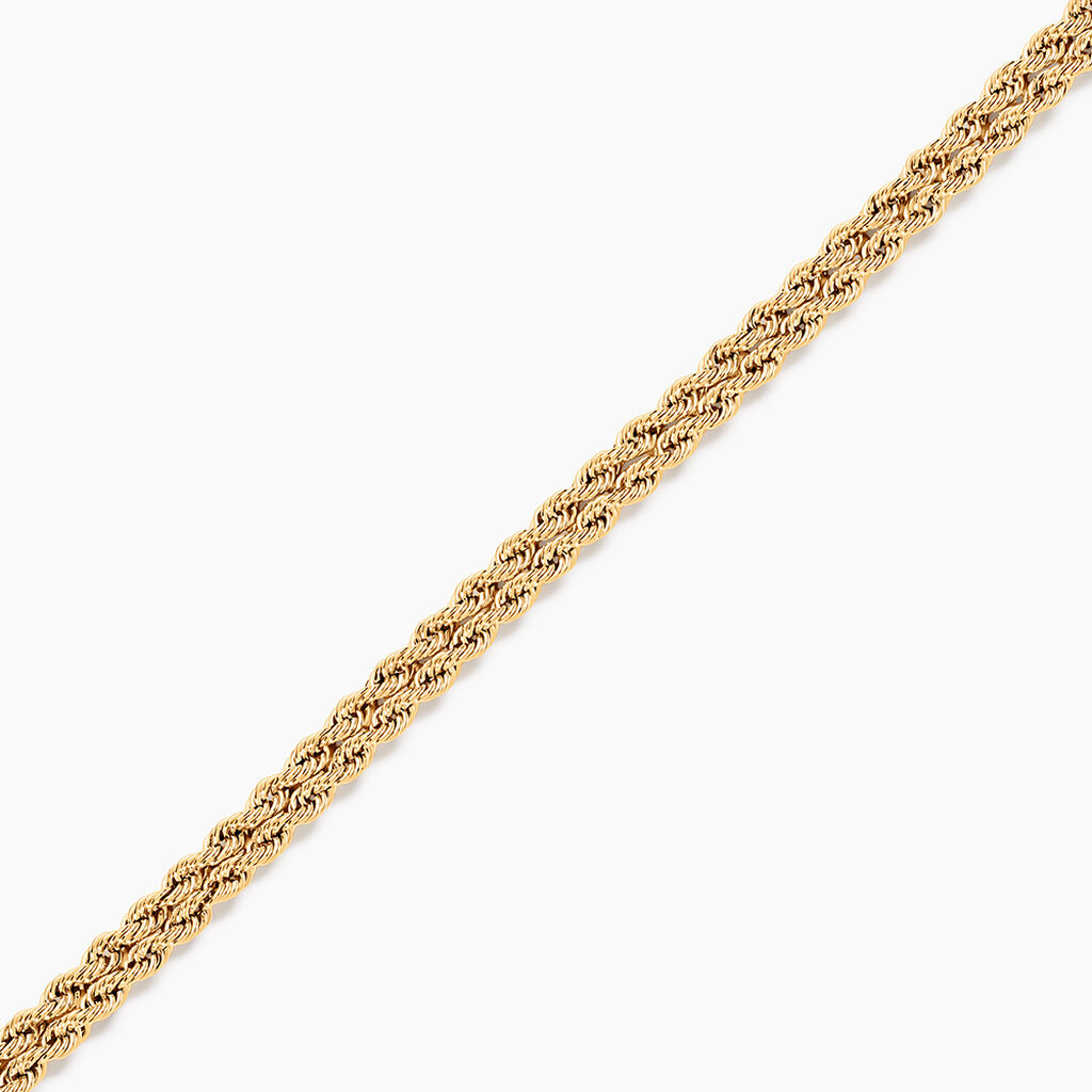 Bracelet Cordelia Maille Corde 2 Rangs Or Jaune - Bracelets cha&icirc;ne Femme | Histoire d&rsquo;Or