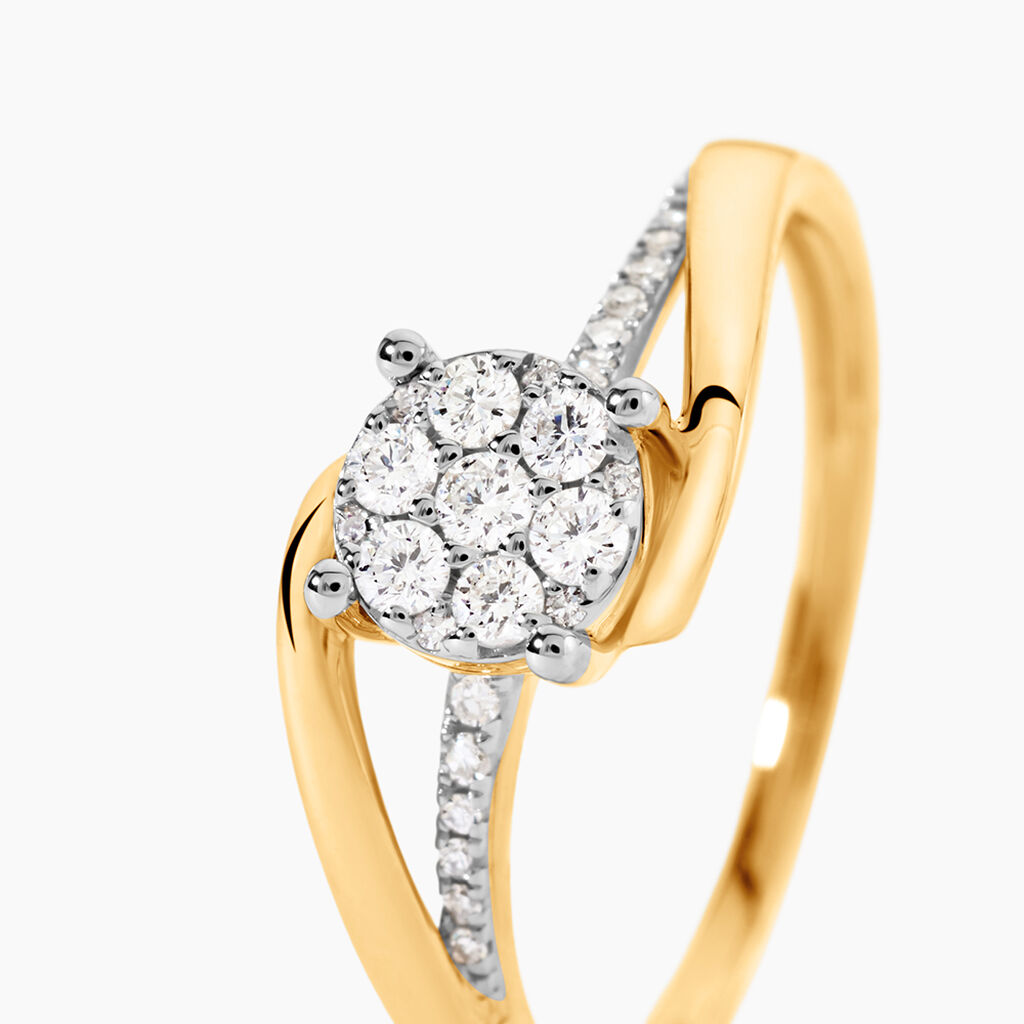 Bague Petunia Or Jaune Diamant - Bagues avec pierre Femme | Histoire d&rsquo;Or