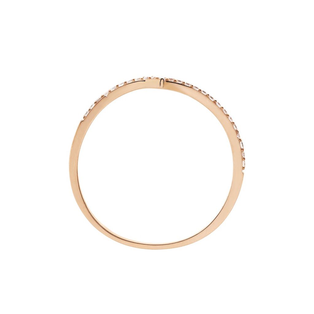 Bague Dounia Or Rose Oxyde De Zirconium - Bagues avec pierre Femme | Histoire d’Or