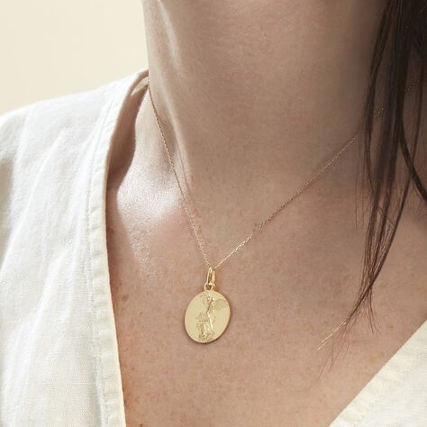 Medaille Or Jaune Saint Michel - Pendentifs Baptême Famille | Histoire d’Or