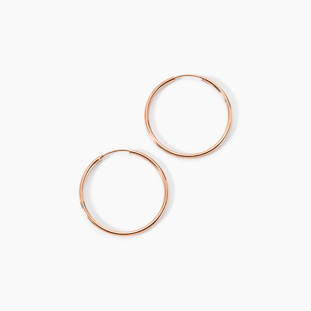 Créoles Argent Rose Olympia - Boucles d'oreilles créoles Femme | Histoire d’Or