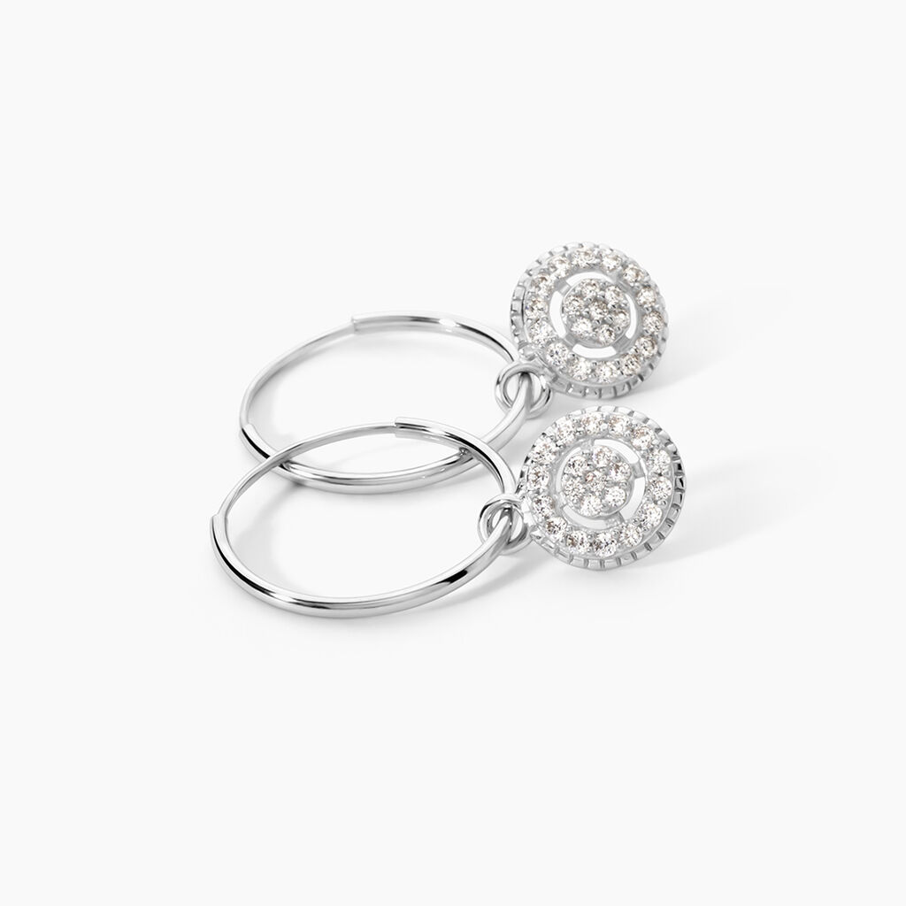 Cr&eacute;oles Lulu Or Blanc Oxyde - Boucles d'oreilles cr&eacute;oles Femme | Histoire d&rsquo;Or