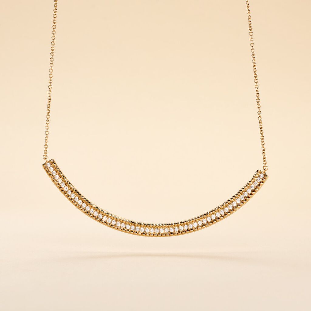 Collier Marie-baptistine Plaqué Or Jaune Oxyde De Zirconium - Colliers Femme | Histoire d’Or