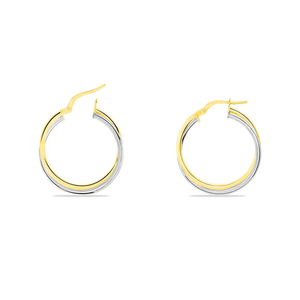 Cr&eacute;oles Tita Or Bicolore - Boucles d'oreilles cr&eacute;oles Femme | Histoire d&rsquo;Or