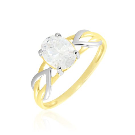 Bague Or Bicolore Kolleen Oxyde De Zirconium - Bagues avec pierre Femme | Histoire d’Or