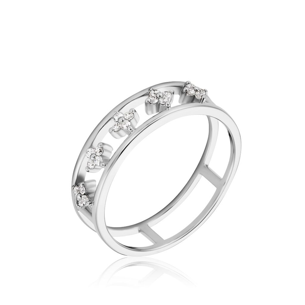 Bague Isia Argent Blanc Oxyde De Zirconium - Bagues avec pierre Femme | Histoire d&rsquo;Or