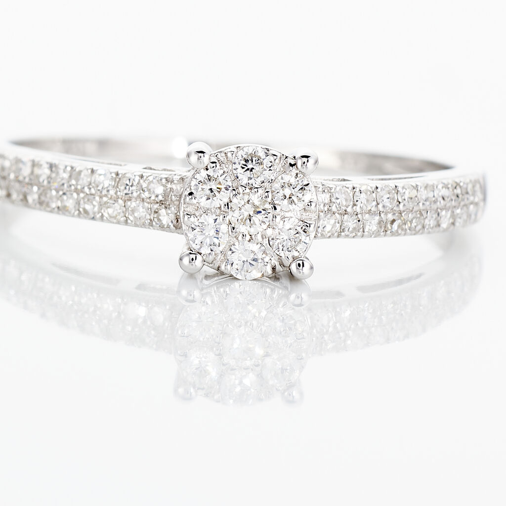 Bague Julia Or Blanc Diamant - Bagues avec pierre Femme | Histoire d’Or