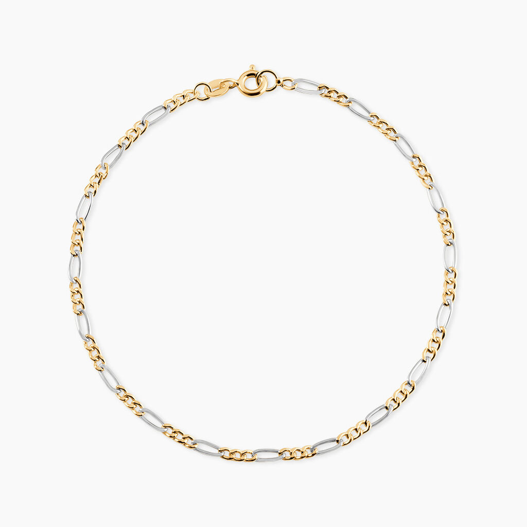 Bracelet Maille Cameo Or Bicolore - Bracelets cha&icirc;ne Femme | Histoire d&rsquo;Or