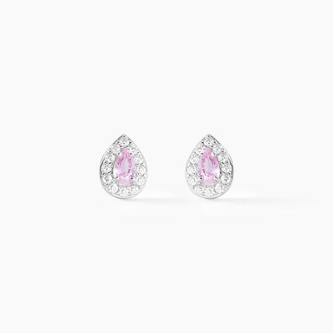 Boucles D'oreilles Puces Argent Blanc Tania Oxydes De Zirconium - Boucles d'oreilles fantaisie Femme | Histoire d’Or