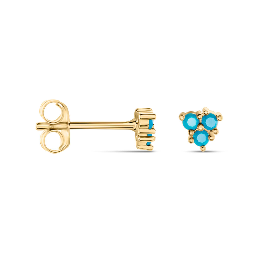Boucles D'oreilles Puces Istoria Plaqué Or Jaune Pierre D'imitation - Boucles d'oreilles fantaisie Femme | Histoire d’Or