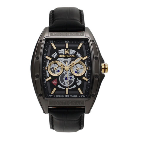 Montre Montignac Tonneau Noir - Montres Homme | Histoire d&rsquo;Or