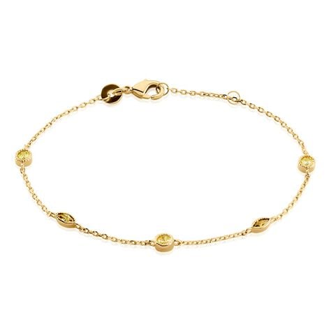 Bracelet Angelica Plaque Or Jaune Oxyde De Zirconium - Bracelets cha&icirc;ne Femme | Histoire d&rsquo;Or