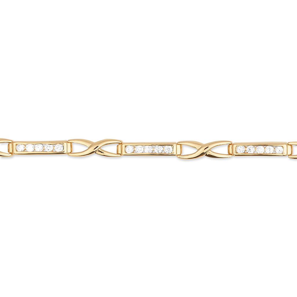 Bracelet Jonc Epiphanieae Plaqué Or Jaune Oxyde De Zirconium - Bracelets Femme | Histoire d’Or