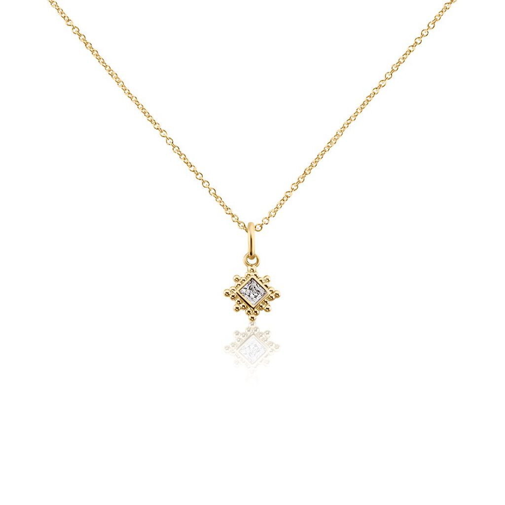Collier Bobbie Plaqu&eacute; Or Jaune Oxyde De Zirconium - Colliers Femme | Histoire d&rsquo;Or