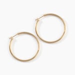 Cr&eacute;oles Ada Lisse Plaqu&eacute; Or Jaune - Boucles d'oreilles cr&eacute;oles Femme | Histoire d&rsquo;Or