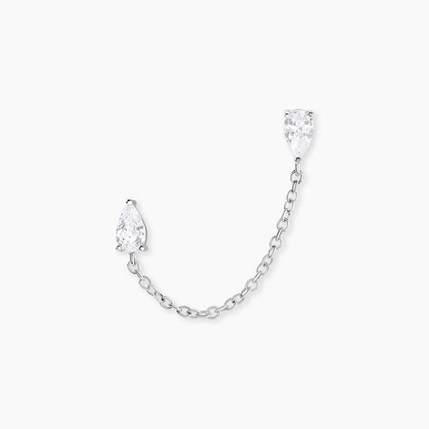 Bijou D'oreille Unitaire Eclat D'Aurore Argent Blanc Oxyde De Zirconium - Boucles d'oreilles fantaisie Femme | Histoire d&rsquo;Or