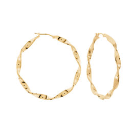 Créoles Lenna Torsadée Plaqué Or Jaune - Boucles d'oreilles créoles Femme | Histoire d’Or