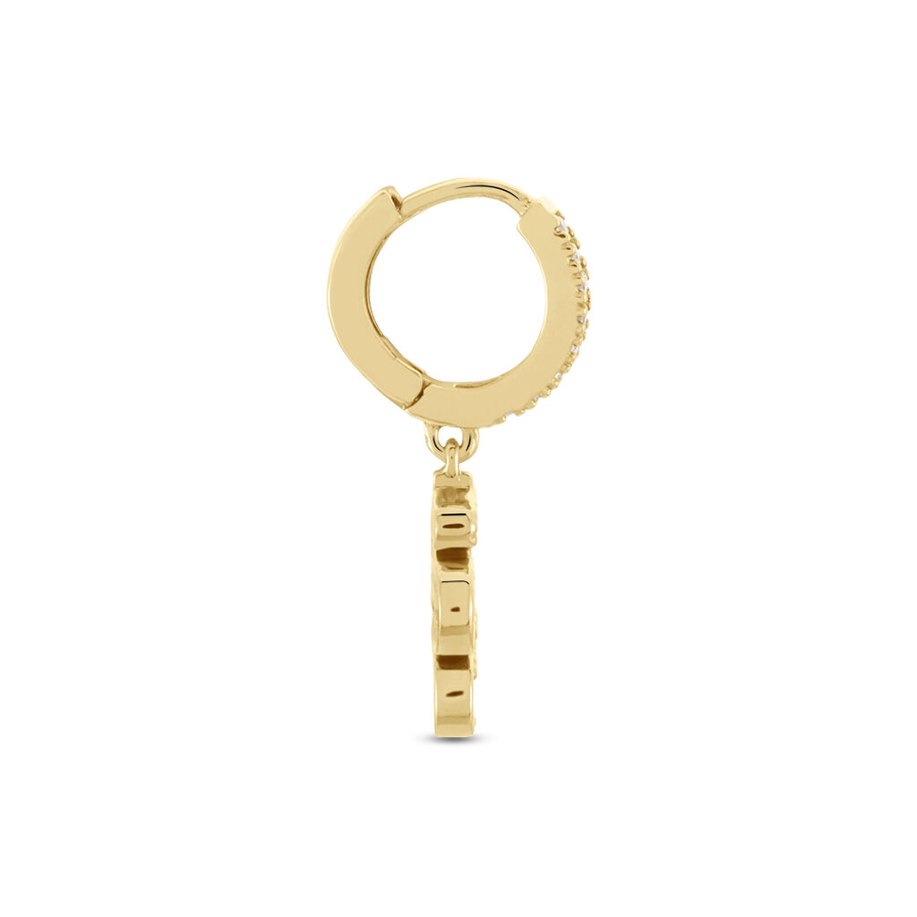 Cr&eacute;ole Unitaire Callistea 5 Plaqu&eacute; Or Jaune Oxyde De Zirconium - Piercings d'oreilles Femme | Histoire d&rsquo;Or