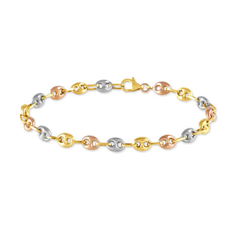 Bracelet Maille Dami Maille Grain De Cafe Or Tricolore - Bracelets chaîne Femme | Histoire d’Or