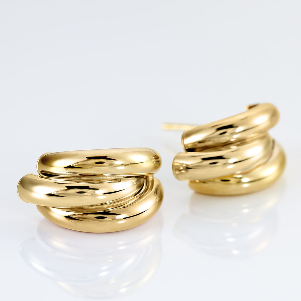 Creoles Or Jaune Kahima - Boucles d'oreilles cr&eacute;oles Femme | Histoire d&rsquo;Or