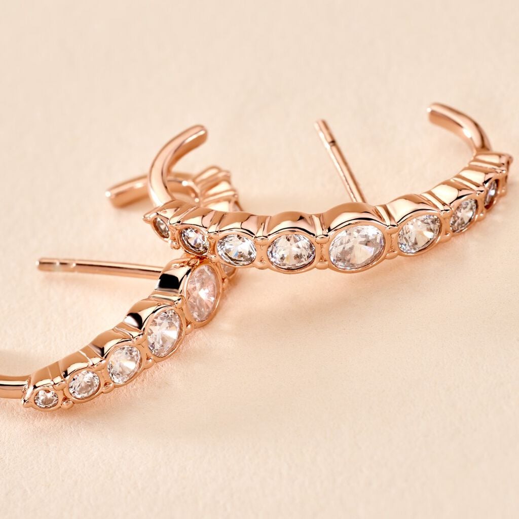 Boucles D'oreilles Liviu Argent Rose Oxyde De Zirconium - Boucles d'oreilles cr&eacute;oles Femme | Histoire d&rsquo;Or