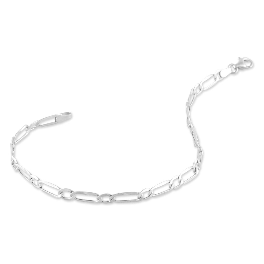 Bracelet Ophelio Maille Alternee 1/1 Or Blanc - Bracelets chaîne Femme | Histoire d’Or