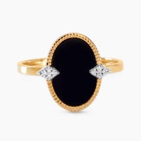 Bague Tahina Or Jaune Onyx Diamant