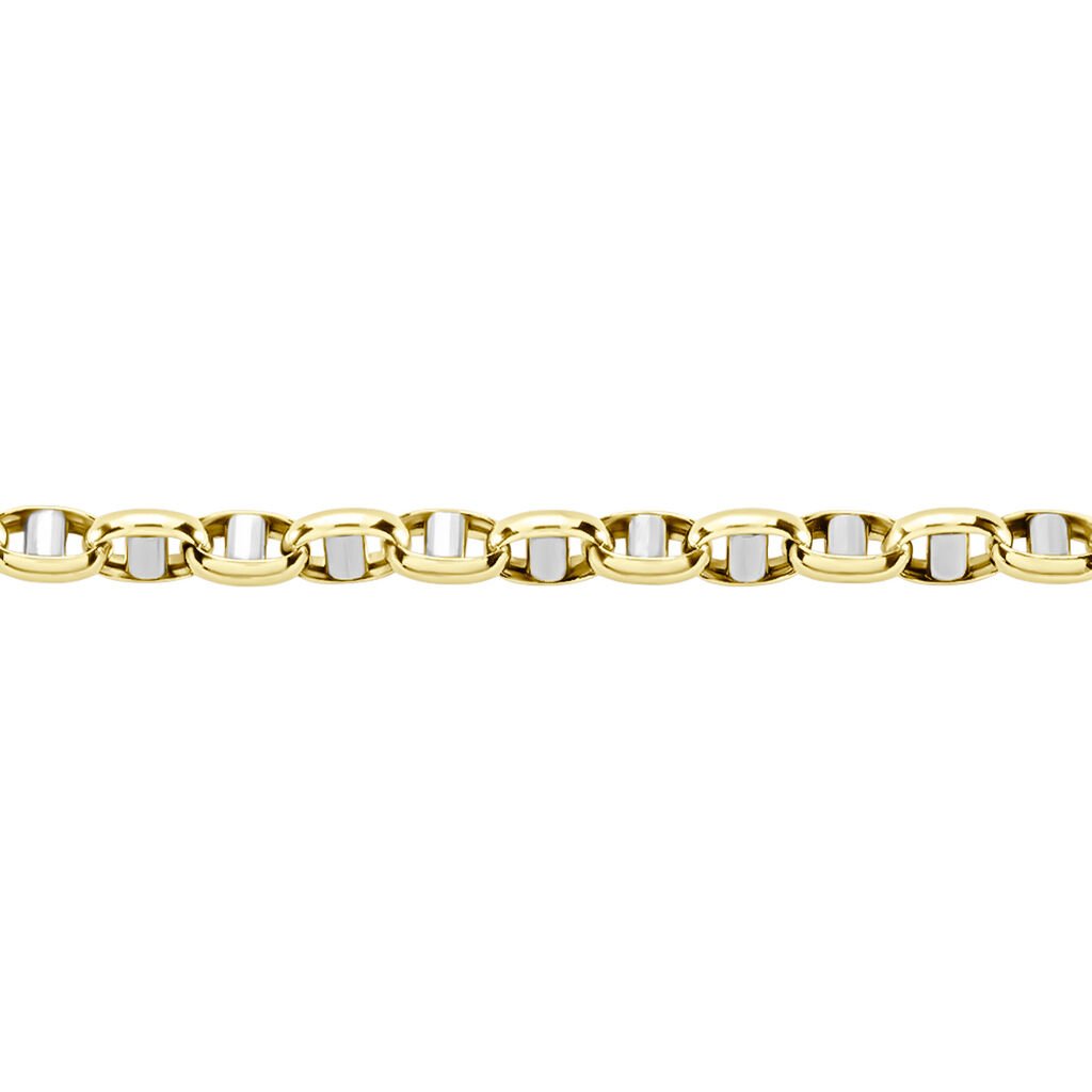 Bracelet Carlo Or Bicolore Maille Marine Ronde - Bracelets cha&icirc;ne Homme | Histoire d&rsquo;Or