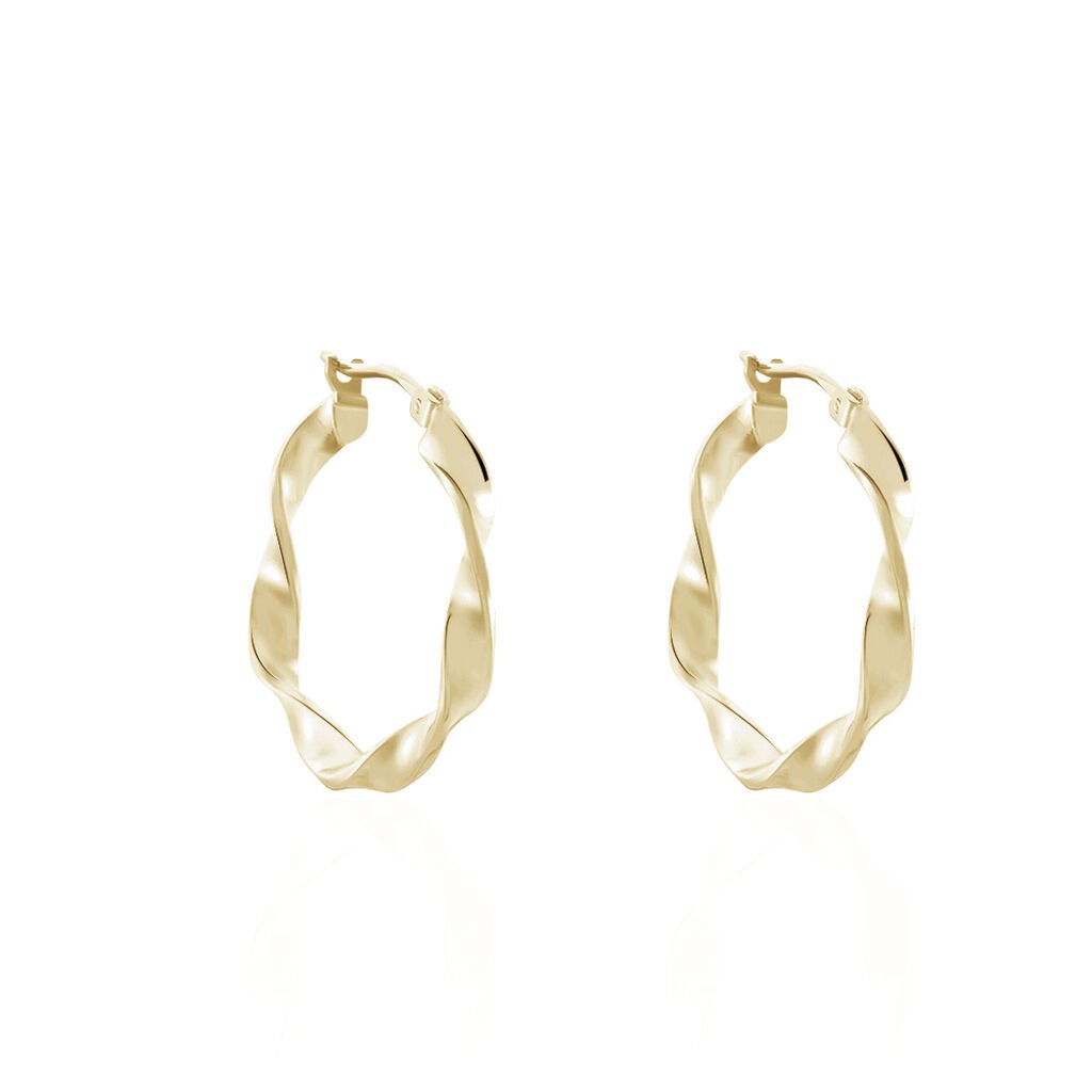 Cr&eacute;oles Lenna Torsad&eacute;e Plaqu&eacute; Or Jaune - Boucles d'oreilles cr&eacute;oles Femme | Histoire d&rsquo;Or