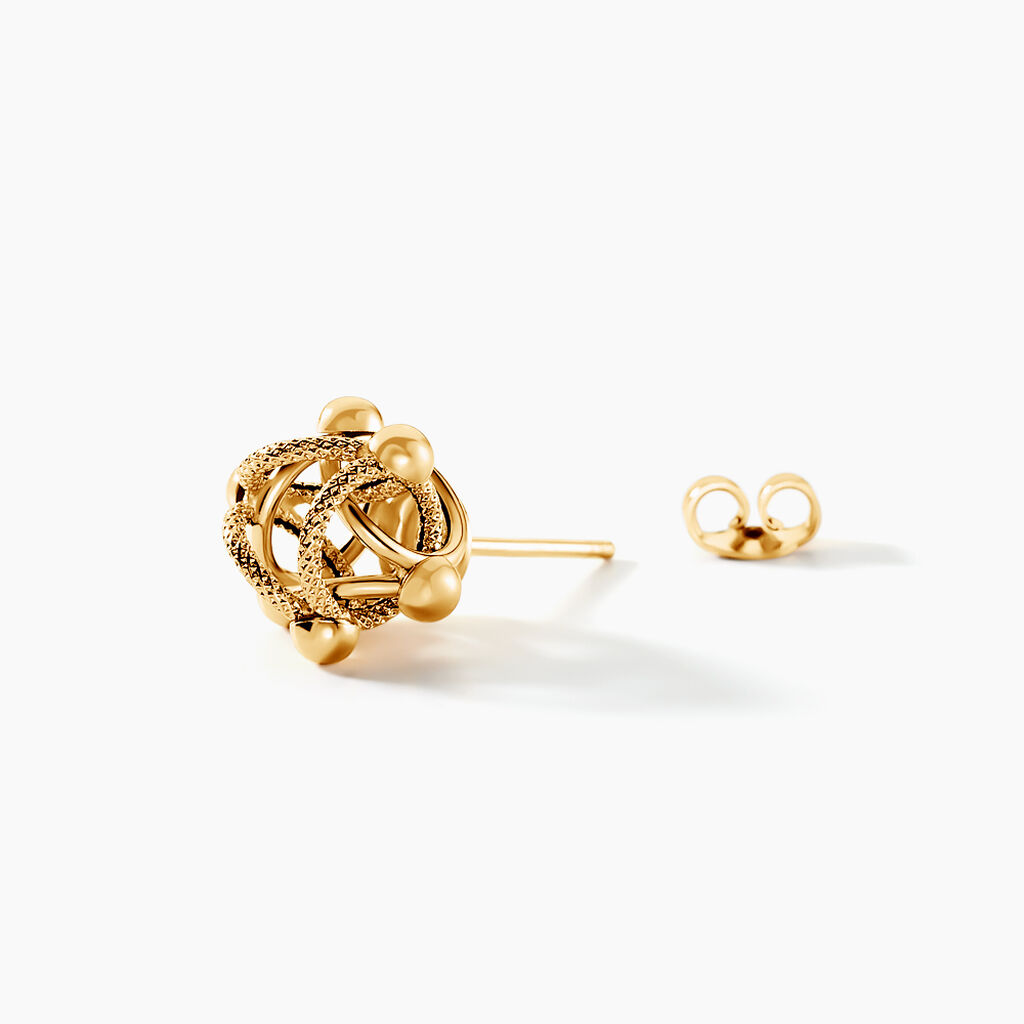 Boucles D'oreilles Puces Leonidas Or Jaune - Clous d'oreilles Famille | Histoire d&rsquo;Or