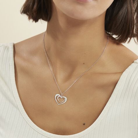 Collier Clarra Argent Blanc - Colliers Coeur Femme | Histoire d’Or