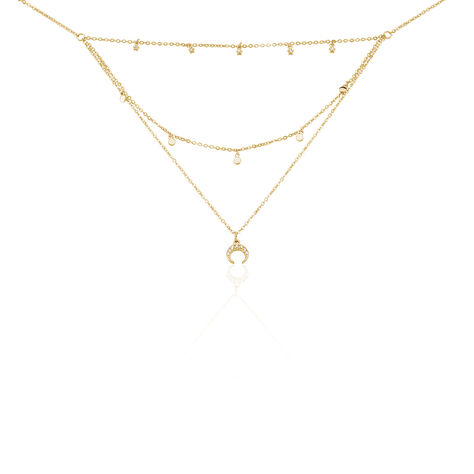 Collier Sadhba Plaqué Or Jaune Oxyde De Zirconium - Colliers doubles et triples chaînes Femme | Histoire d’Or