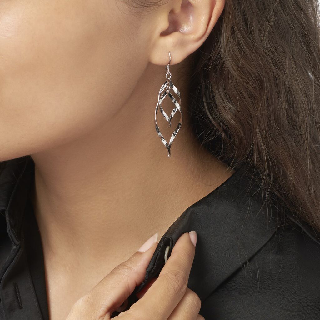 Boucles D'oreilles Pendantes Lisi Argent Blanc - Boucles d'oreilles fantaisie Femme | Histoire d’Or