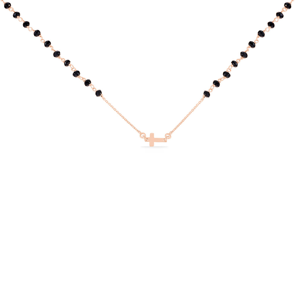 Collier Argent Rose Cirola Croix Vierge - Colliers fantaisie Femme | Histoire d&rsquo;Or